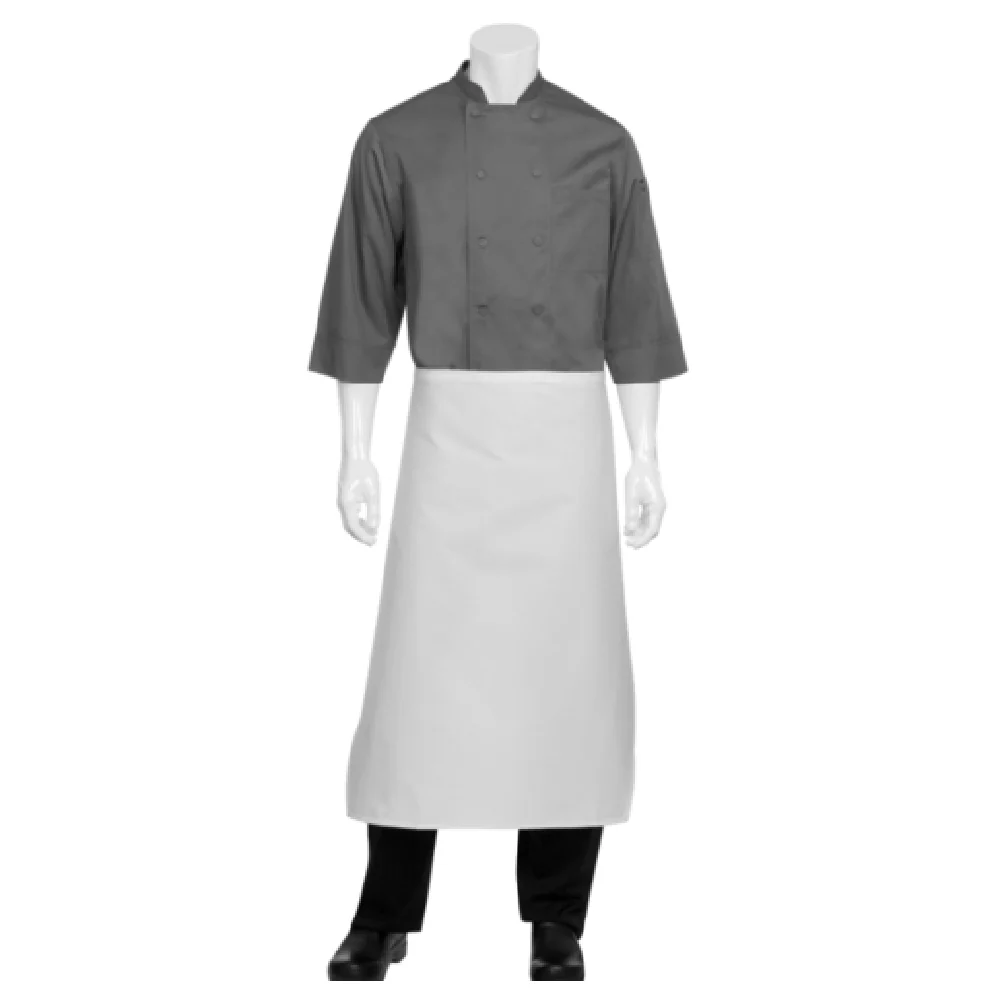 Chef Works LCBA-WHT-0 22 Inch Tapered Fit Waist Apron White Poly/Cotton