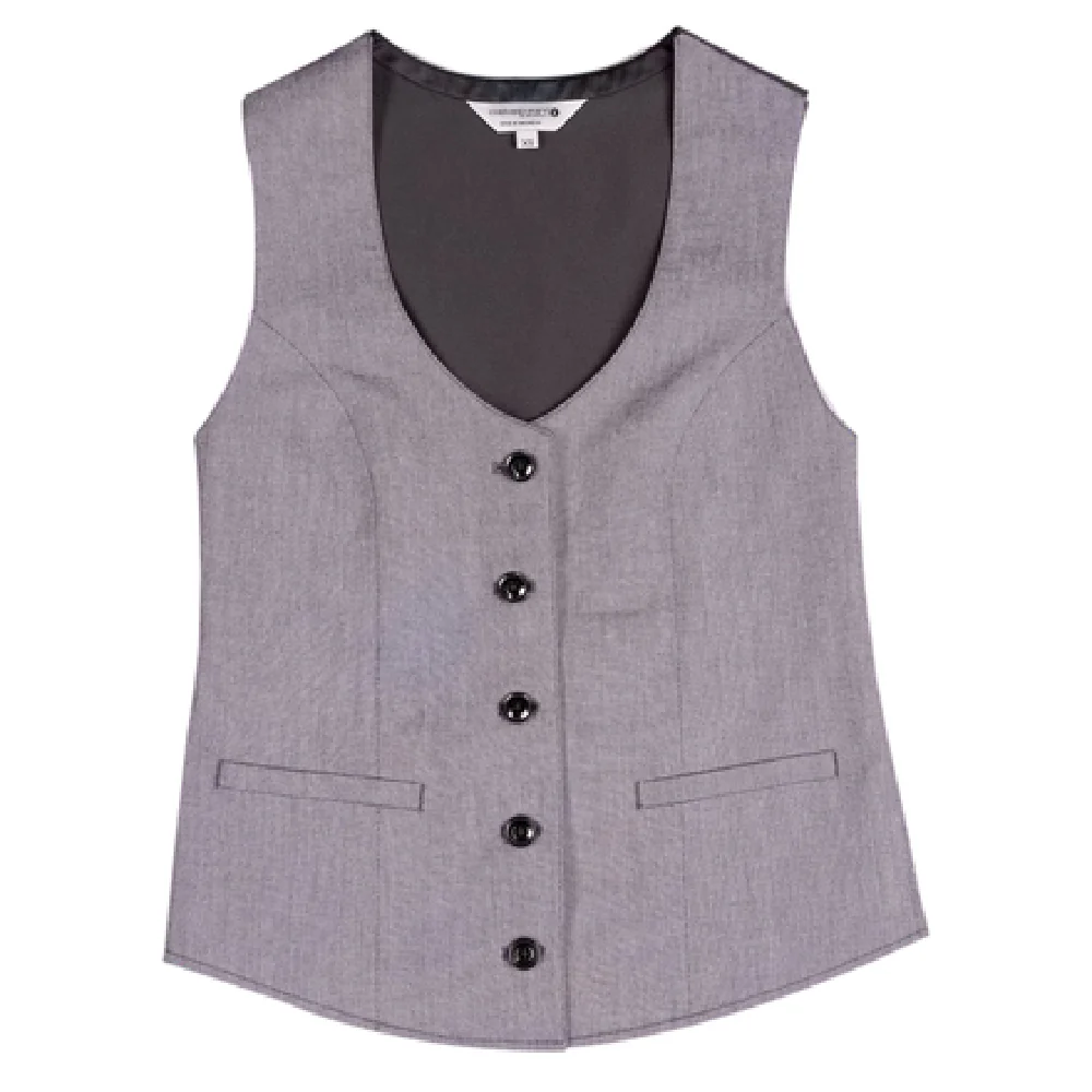 Chef Works VNN02W-LTG-2XL Women's Bridge Vest V-neck with Inner Pen Pocket Light Gray Poly Cotton Chef Works VNN02W-LTG-2XL Women's Bridge Vest V-neck with Inner Pen Pocket Light Gray Poly Cotton