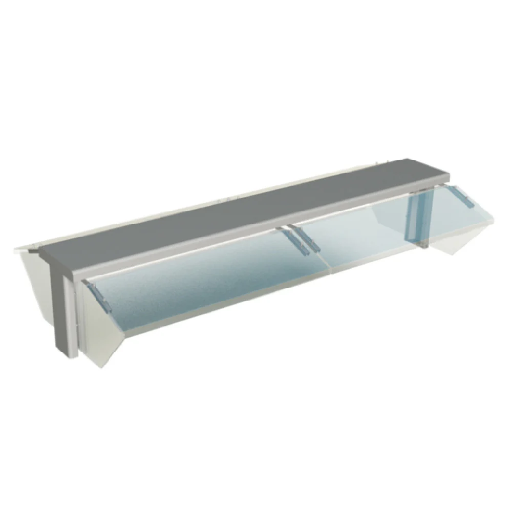 Duke TS530-74 73-3/4 Inch Flip-Up Acrylic Sneeze Guard with Painted End Panels