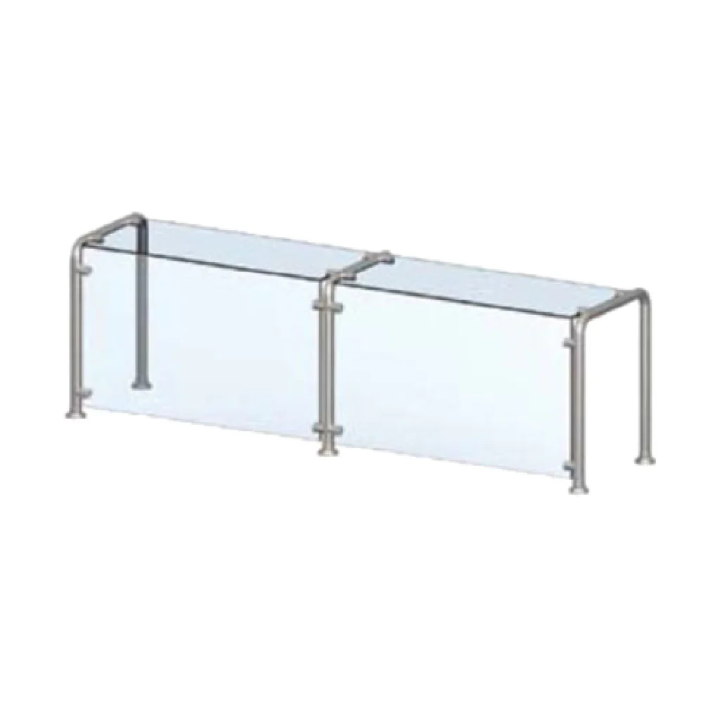 Vollrath N98650 47 Inch NSF2 Contemporary Breath Guard Sneeze Guard Stainless Steel with Top Shelf