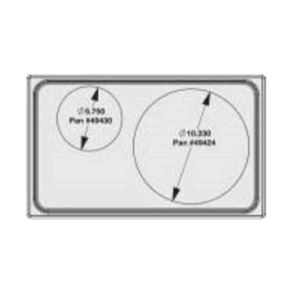 Vollrath 8242416 21 Inch Adapter Plate and Stainless Steel with Round Cutouts