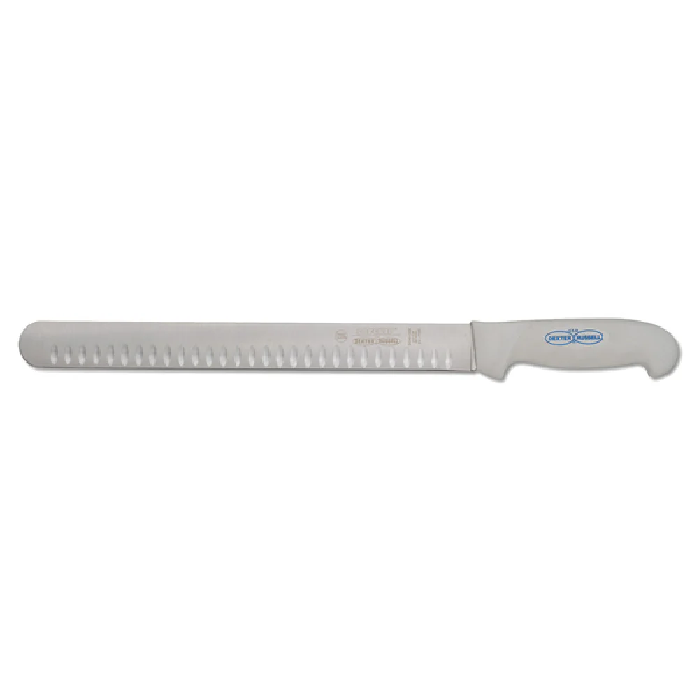 JB Prince M808 12 Inch Hollow Ground Knife Rubber Handle White High Carbon Stainless Steel
