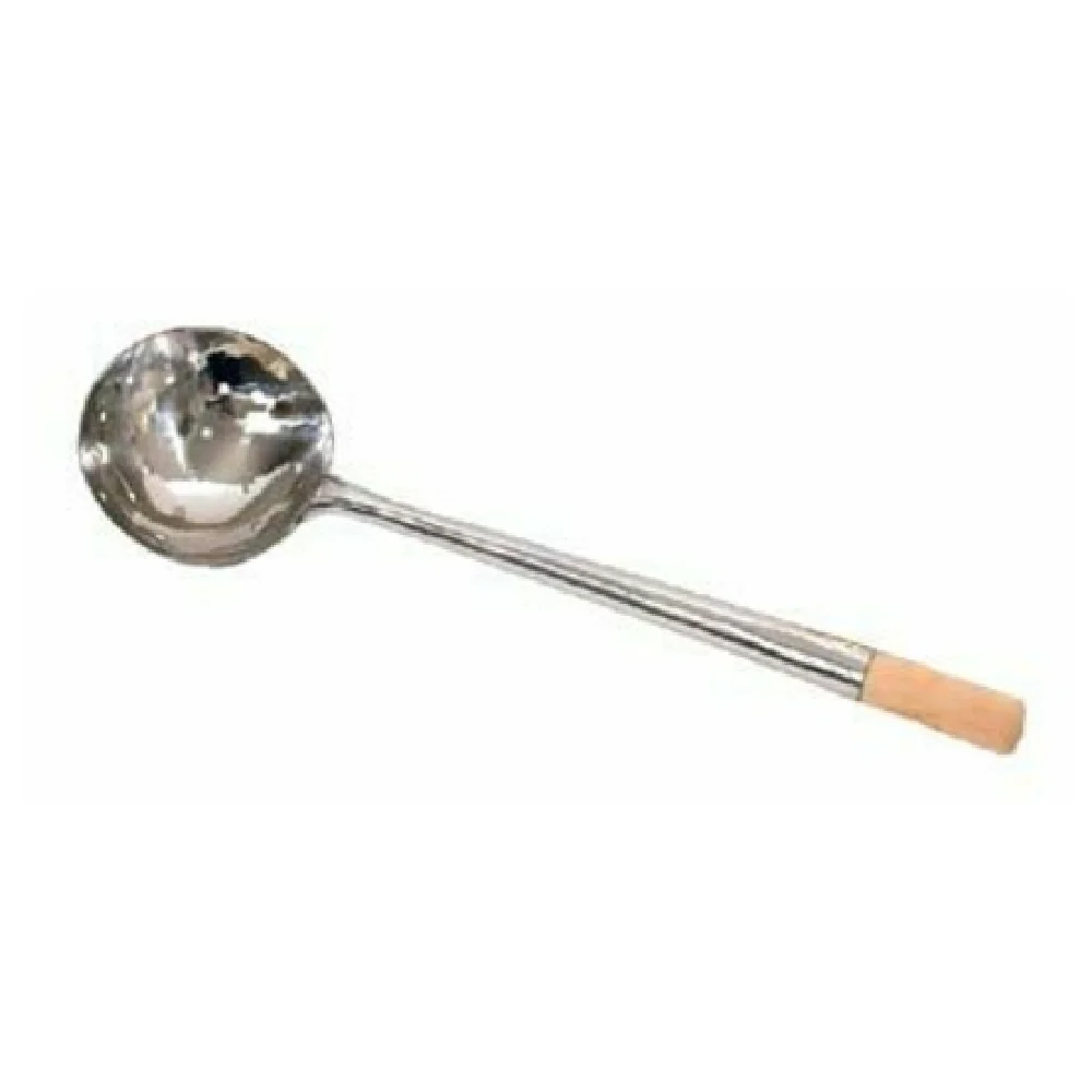 Town 32905/DZ 18-1/2 Inch Length Perforated Wok Ladle Stainless Steel Wooden Handle