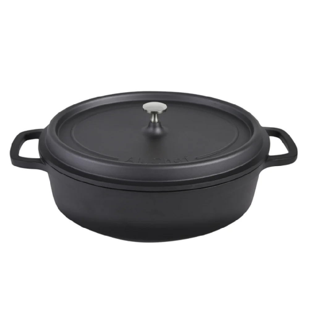 Steelite AP352911 8.0 Quarts Roaster With Cover Oval Stainless Steel Knob Matte Black Steelite AP352911 8.0 Quarts Roaster With Cover Oval Stainless Steel Knob Matte Black