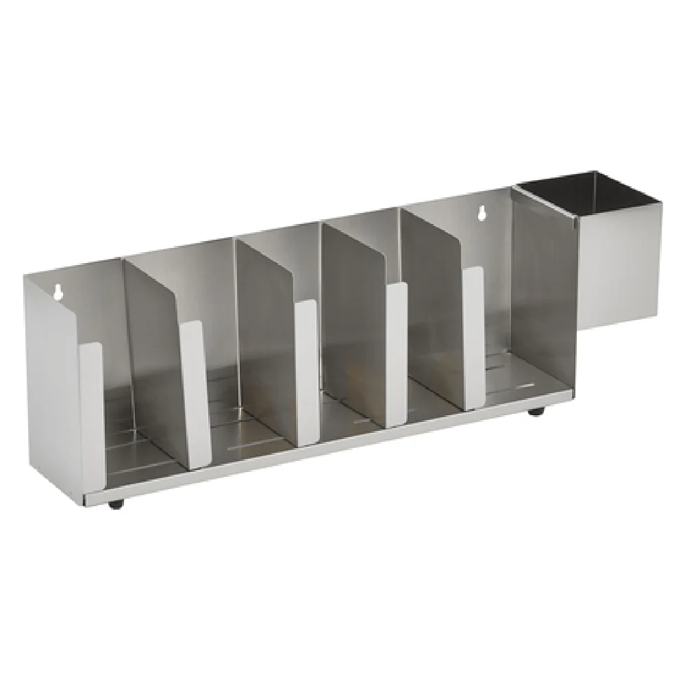 Vollrath CTL5 22-1/2 Inch Lid Dispenser Countertop Stainless Steel with Straw Holder Vollrath CTL5 22-1/2 Inch Lid Dispenser Countertop Stainless Steel with Straw Holder