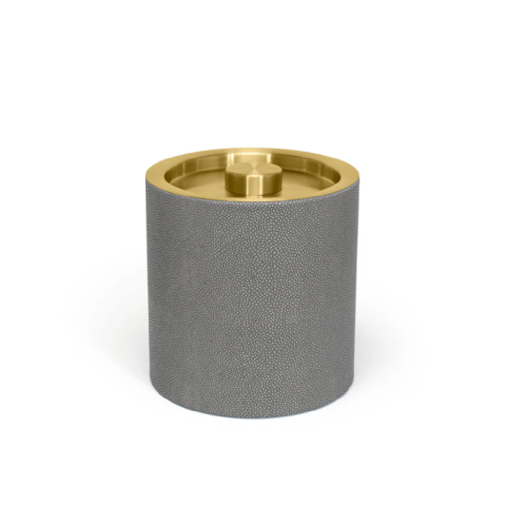 FOH RIB039GYL21 3.5qt Round Belize Ice Bucket Smoke With Matte Brass Lid Includes One RIB018GYL21-BTM 3.5qt Round Belize Ice Bucket Base Smoke FOH RIB039GYL21 3.5qt Round Belize Ice Bucket Smoke With Matte Brass Lid Includes One RIB018GYL21-BTM 3.5qt Round Belize Ice Bucket Base Smoke