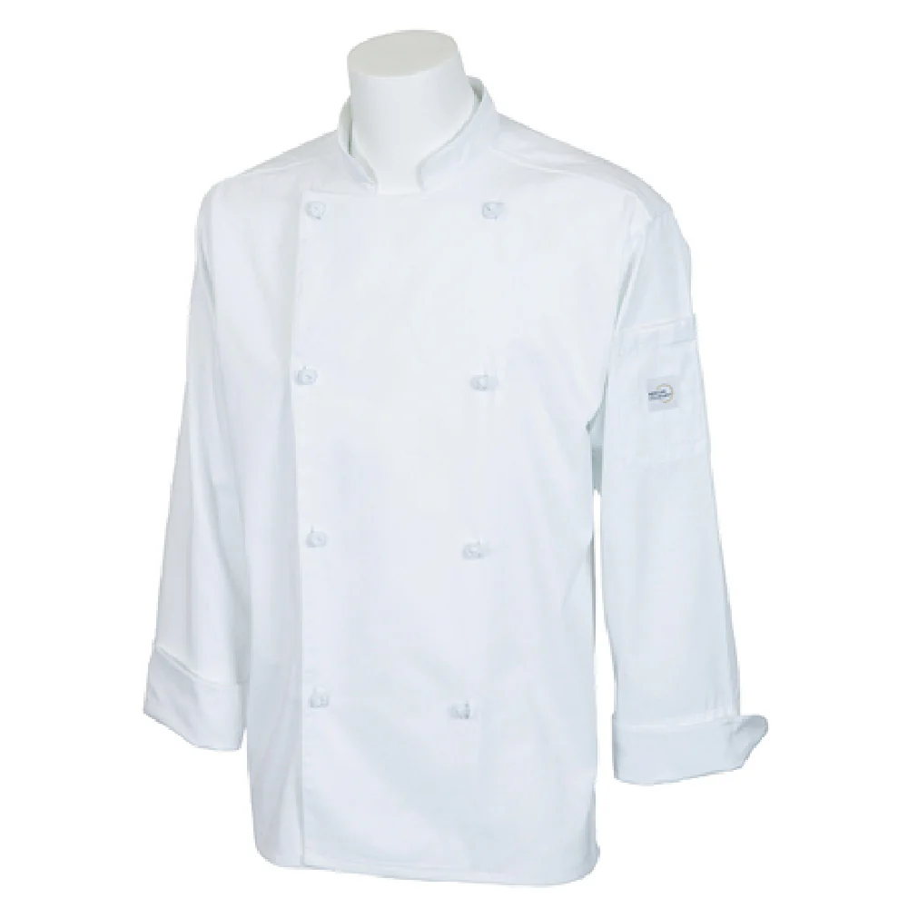 Mercer Culinary M61020WHXS XSmall Unisex Chef Jacket White Cotton Blend Cloth Knot Buttons Mercer Culinary M61020WHXS XSmall Unisex Chef Jacket White Cotton Blend Cloth Knot Buttons