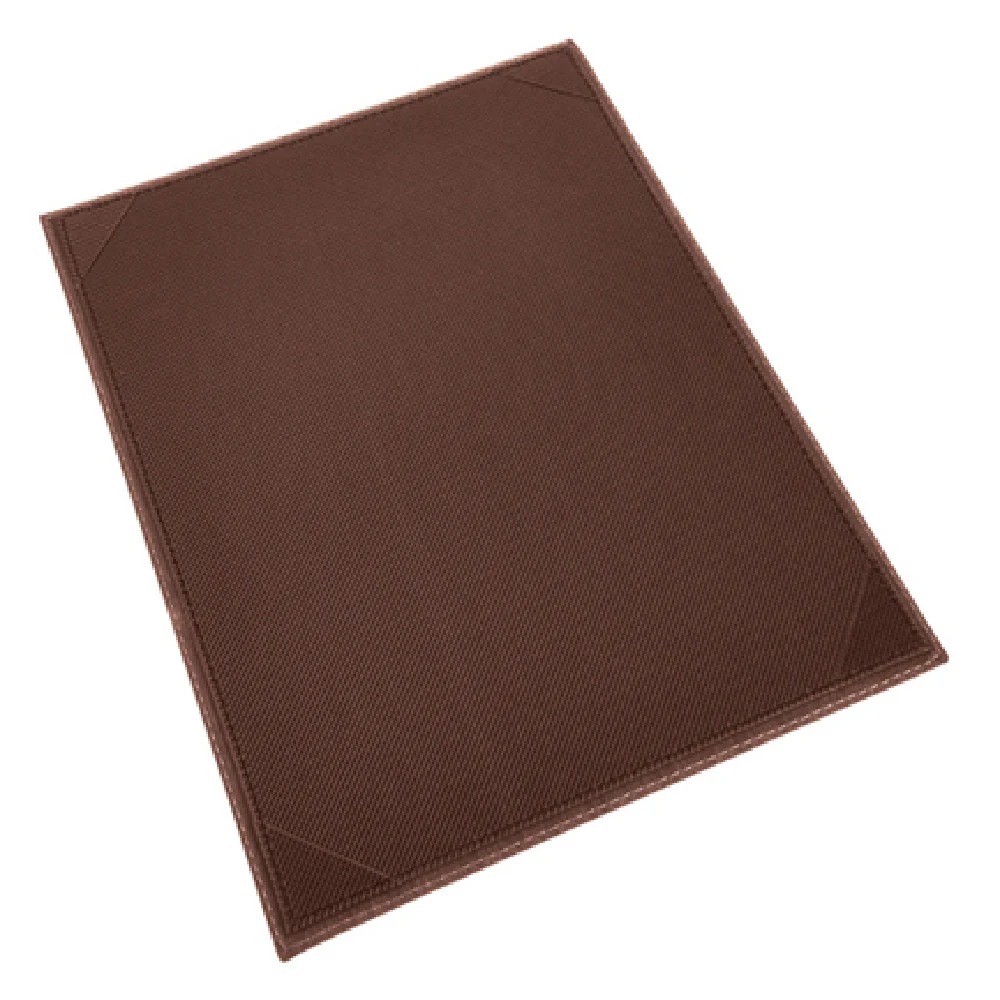 Winco LMS-811BN 8-1/2 Inch x 11 Inch Menu Cover Single Leather-like Brown