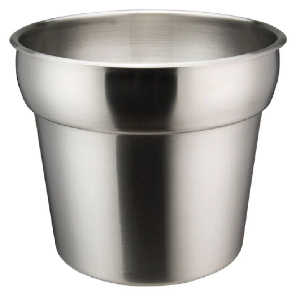 Winco INS-7.0M 7 Quart Round Inset Fits 207 Gauge Heavyweight Stainless Steel Mirror Finish