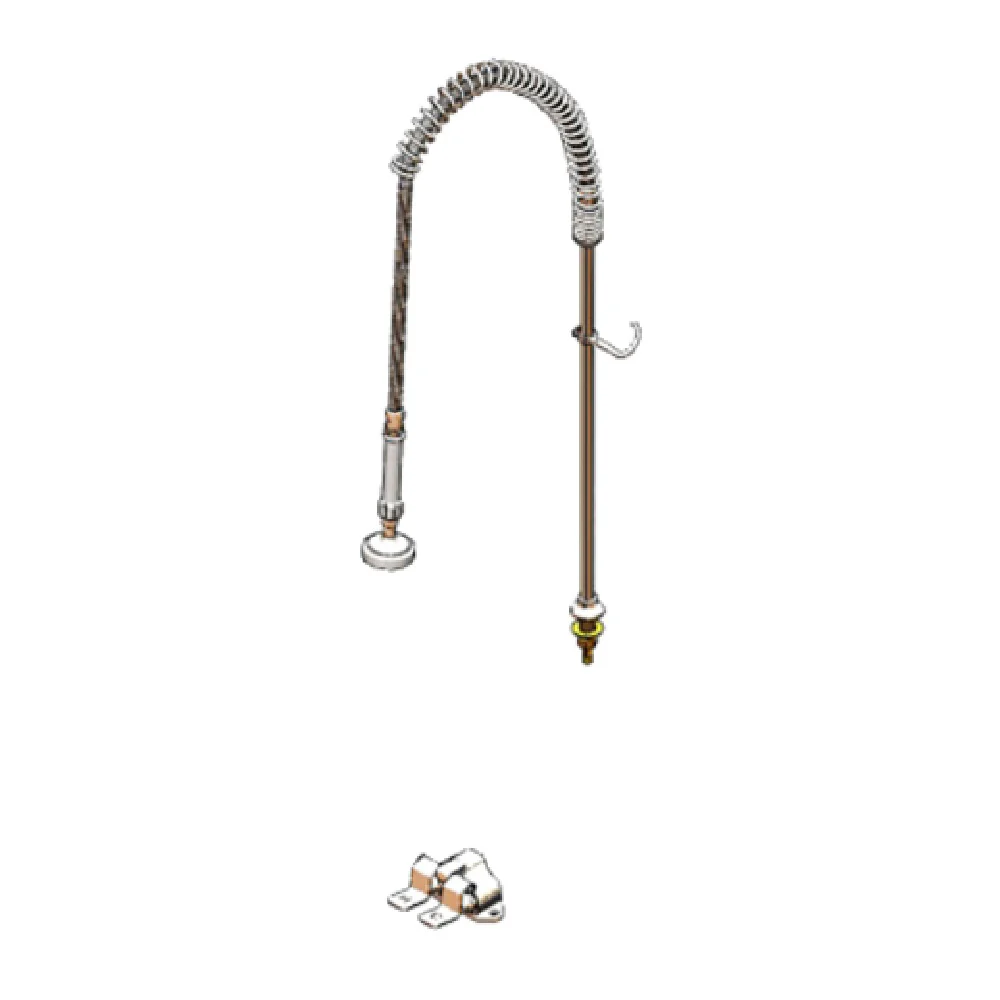 T&S Brass B-0153 1-1/4 Inch Pedal Valve Pre-Rinse Faucet Assembly with Hose
