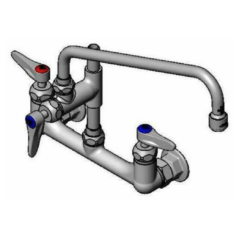 T&S Brass B-0231-A12CR-GE 12 Inch Pantry Faucet Double Wall Mount with Add-on