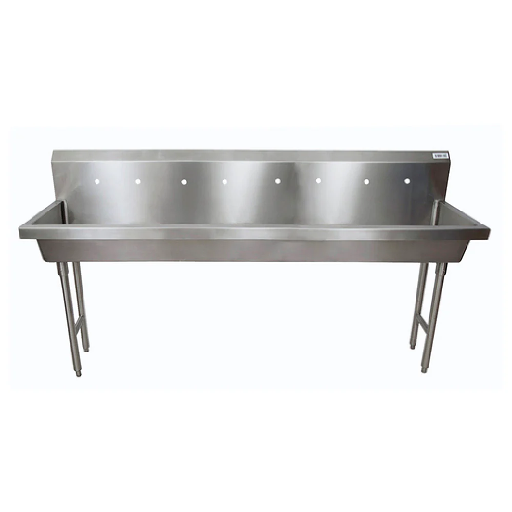 BK Resources MSHS-96F2 96 Inch Freestanding Hand Sink with Basket Drain BK Resources MSHS-96F2 96 Inch Freestanding Hand Sink with Basket Drain