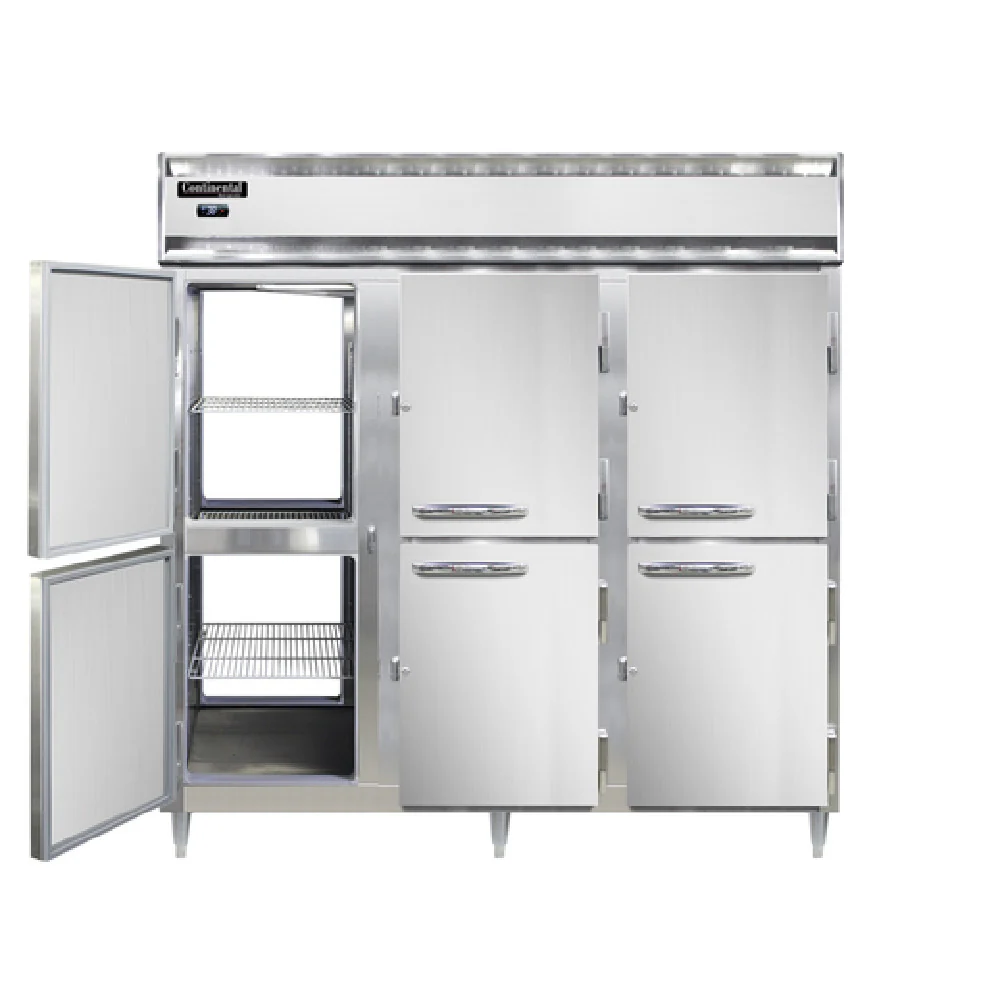 Continental Refrigerator DL3F-PT-HD 78 Inch Pass-Thru Freezer 3 Section Aluminum and Stainless Steel with Digital Control Continental Refrigerator DL3F-PT-HD 78 Inch Pass-Thru Freezer 3 Section Aluminum and Stainless Steel with Digital Control