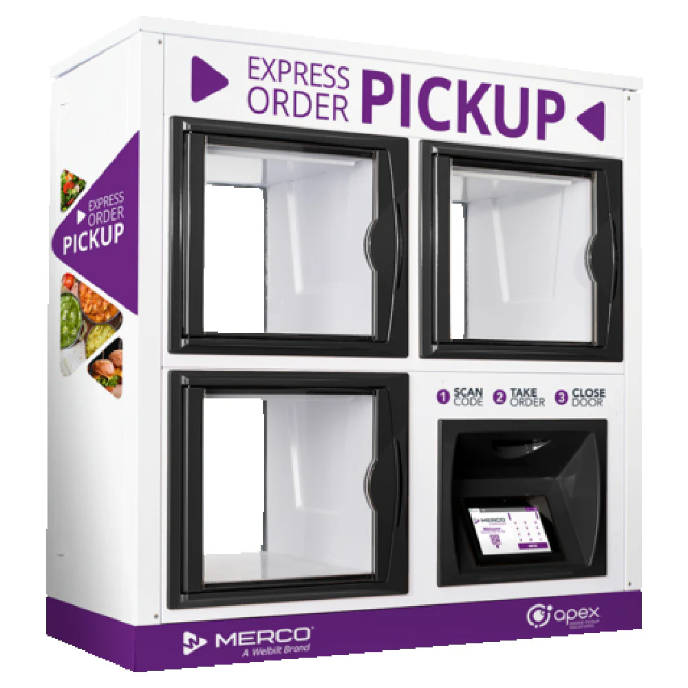 Merco 103FT 39 Inch OrderHQ Flow-Thru Countertop Locker Ambient with Touchscreen UI