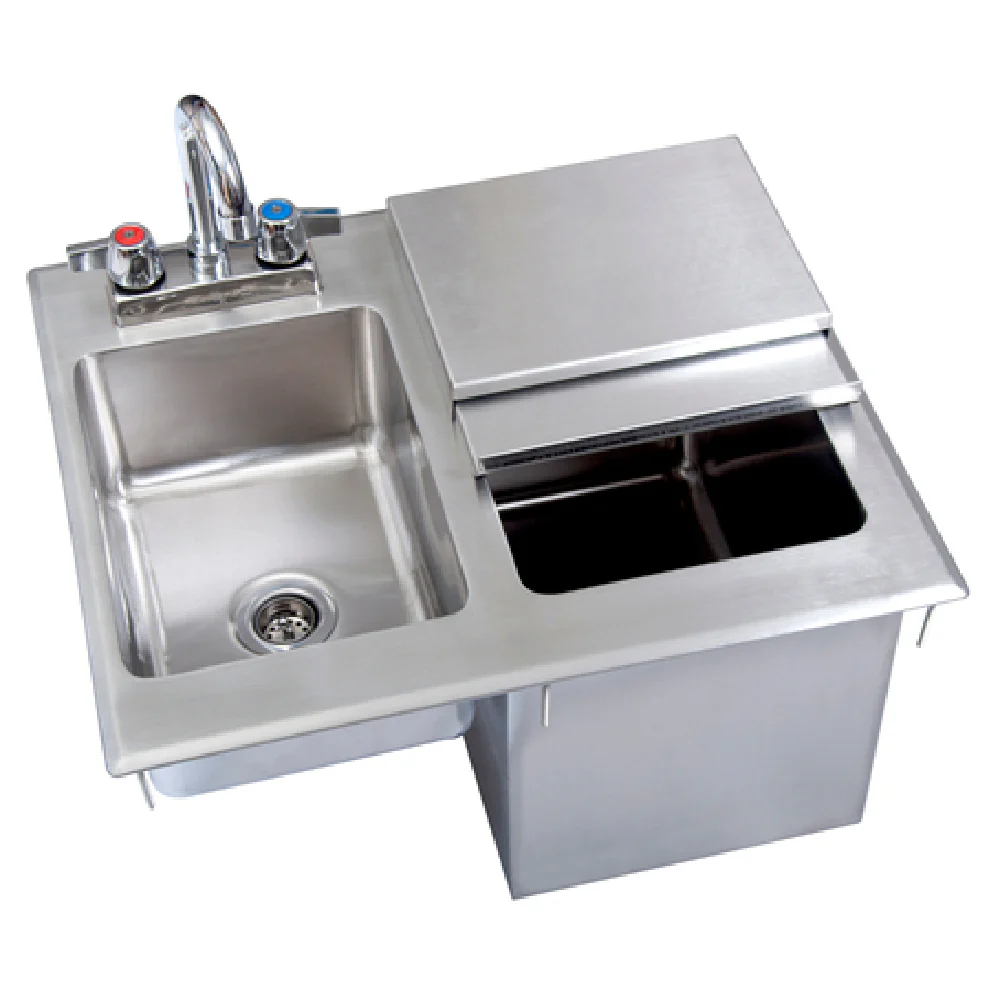 BK Resources BK-DIBHL-2118-P-G 21 Inch Drop-In Ice Bin with Sink Stainless Steel BK Resources BK-DIBHL-2118-P-G 21 Inch Drop-In Ice Bin with Sink Stainless Steel