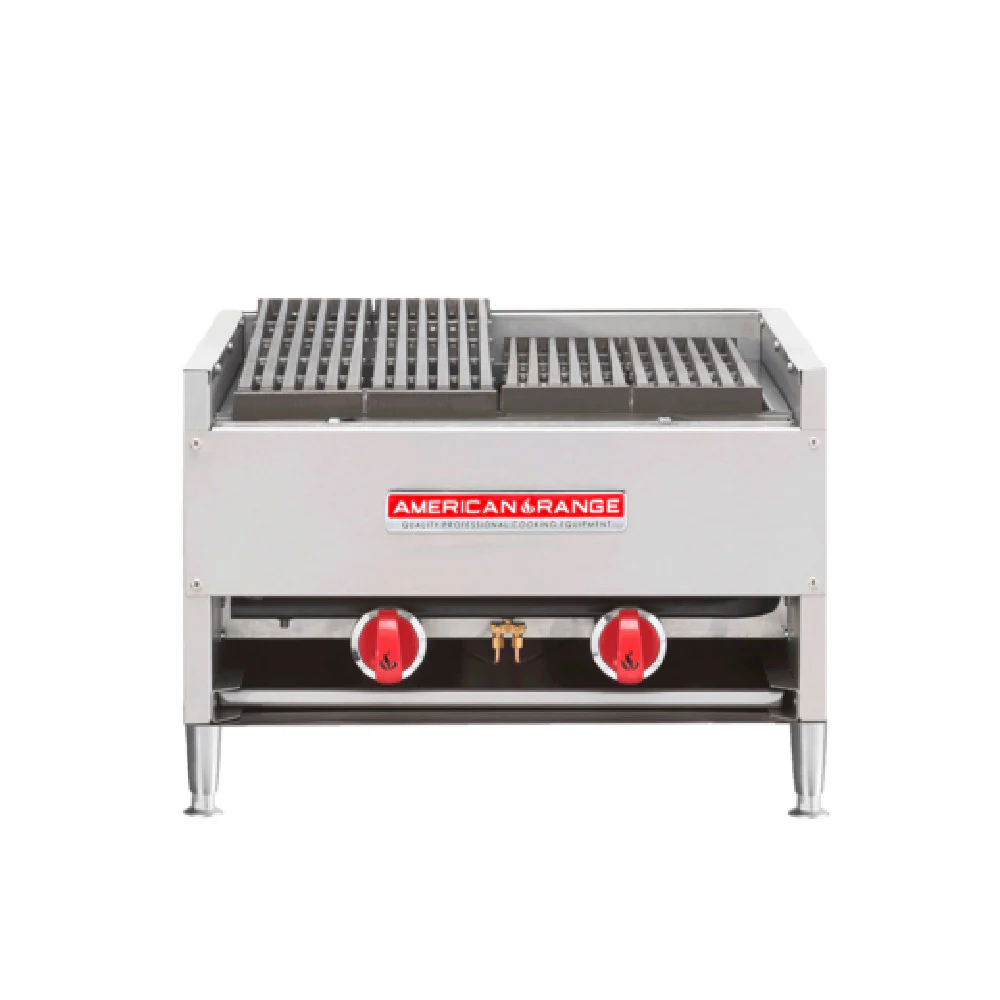 American Range AECB-34 34 Inch Char-Rock Broiler Gas Countertop 3 Burner 105000 BTU