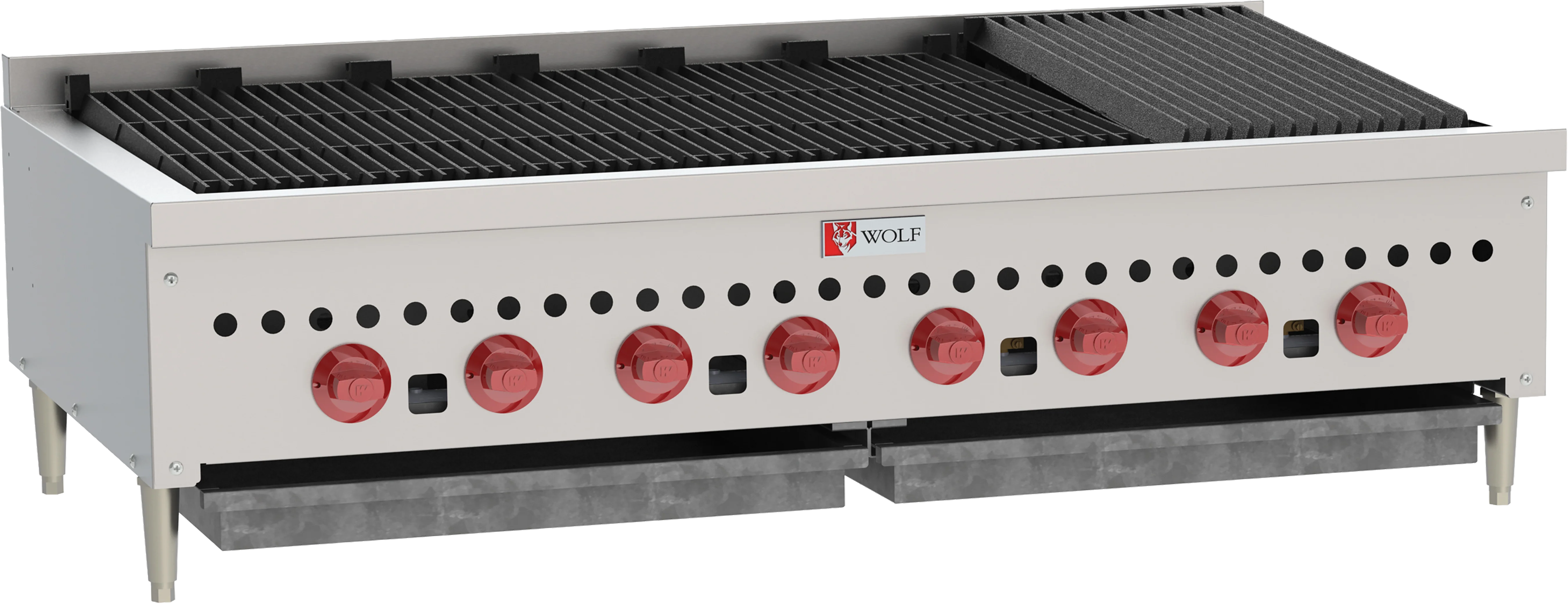 Wolf SCB47_LP 46-3/4 Inch Countertop Charbroiler Gas with (8) 14,500 BTU Burners Wolf SCB47_LP 46-3/4 Inch Countertop Charbroiler Gas with (8) 14,500 BTU Burners