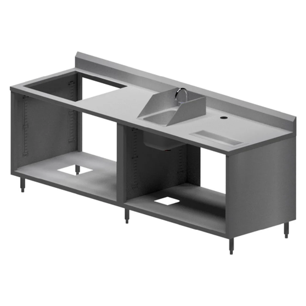 BK Resources MOD-BTSD 96 Inch Stainless Steel Soda Dispenser Cabinet with Riser BK Resources MOD-BTSD 96 Inch Stainless Steel Soda Dispenser Cabinet with Riser