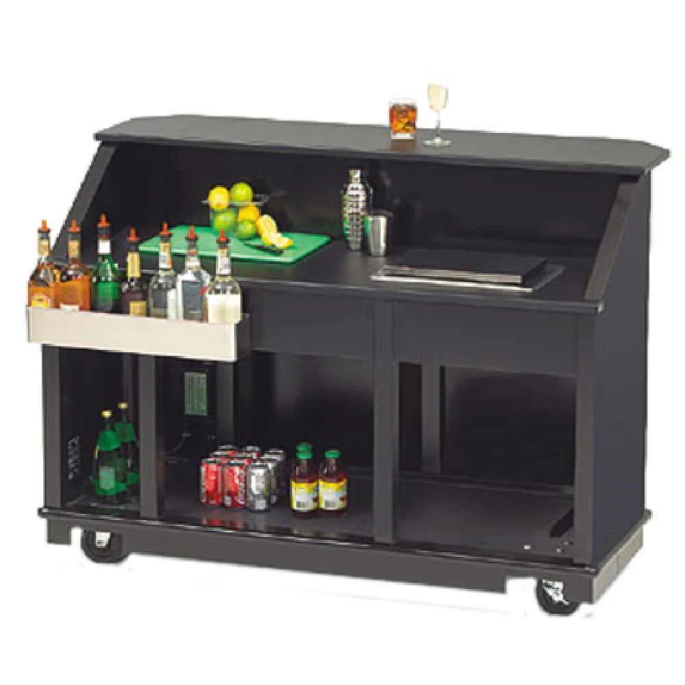 Vollrath 98744-5 61 Inch Portable Bar with Stainless Steel Speedrail Black Aluminum Composite