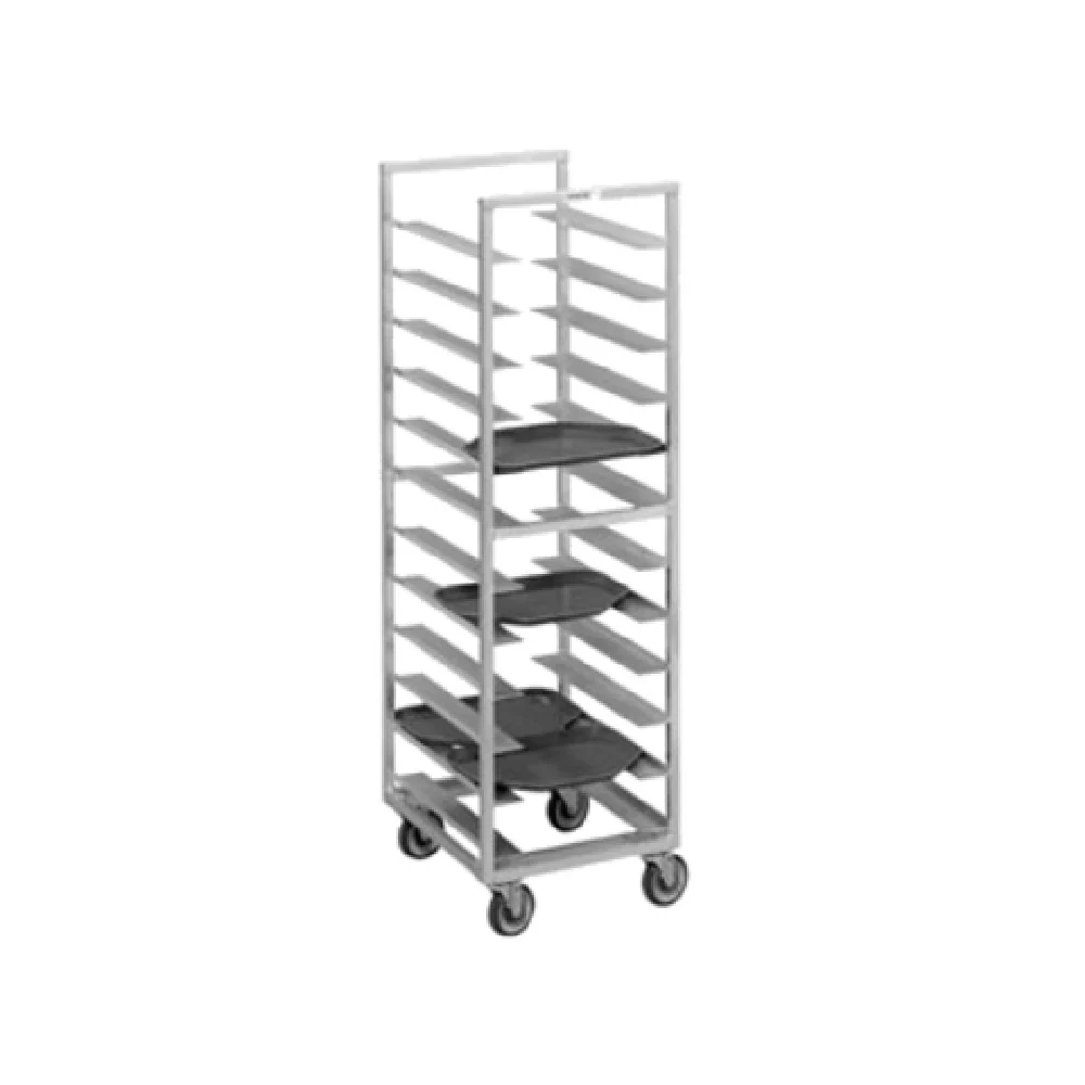 Channel T447A6 23 Inch Cafeteria Tray Rack Aluminum End Load 20 Trays Channel T447A6 23 Inch Cafeteria Tray Rack Aluminum End Load 20 Trays
