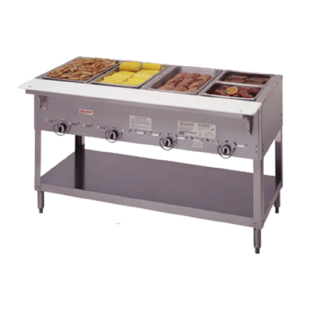 Duke 305_LP 72 Inch Gas Hot Food Unit with 5 Wells and Poly Carving Board