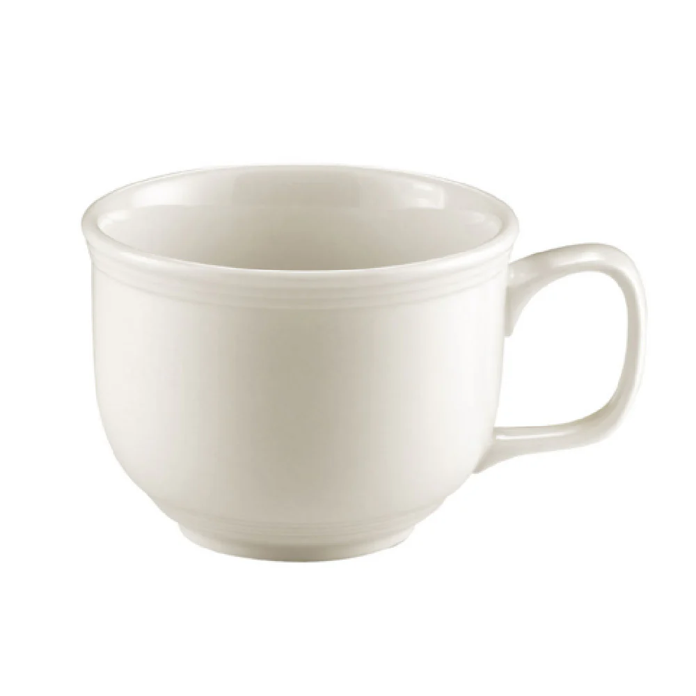 CAC China TGO-318 18 Oz Jumbo Cup Porcelain Embossed Bone White