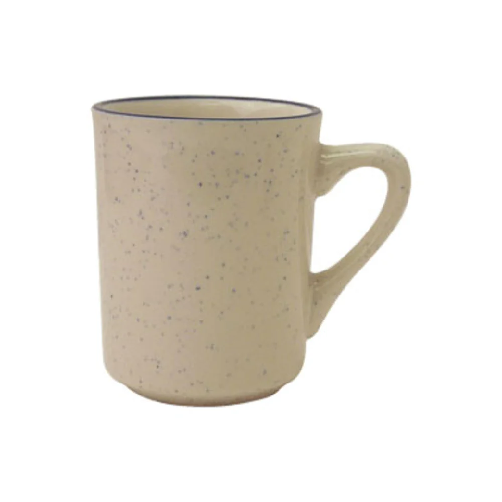 International Tableware DA-17 8-1/2 Oz Ceramic Round Cup with Handle American White