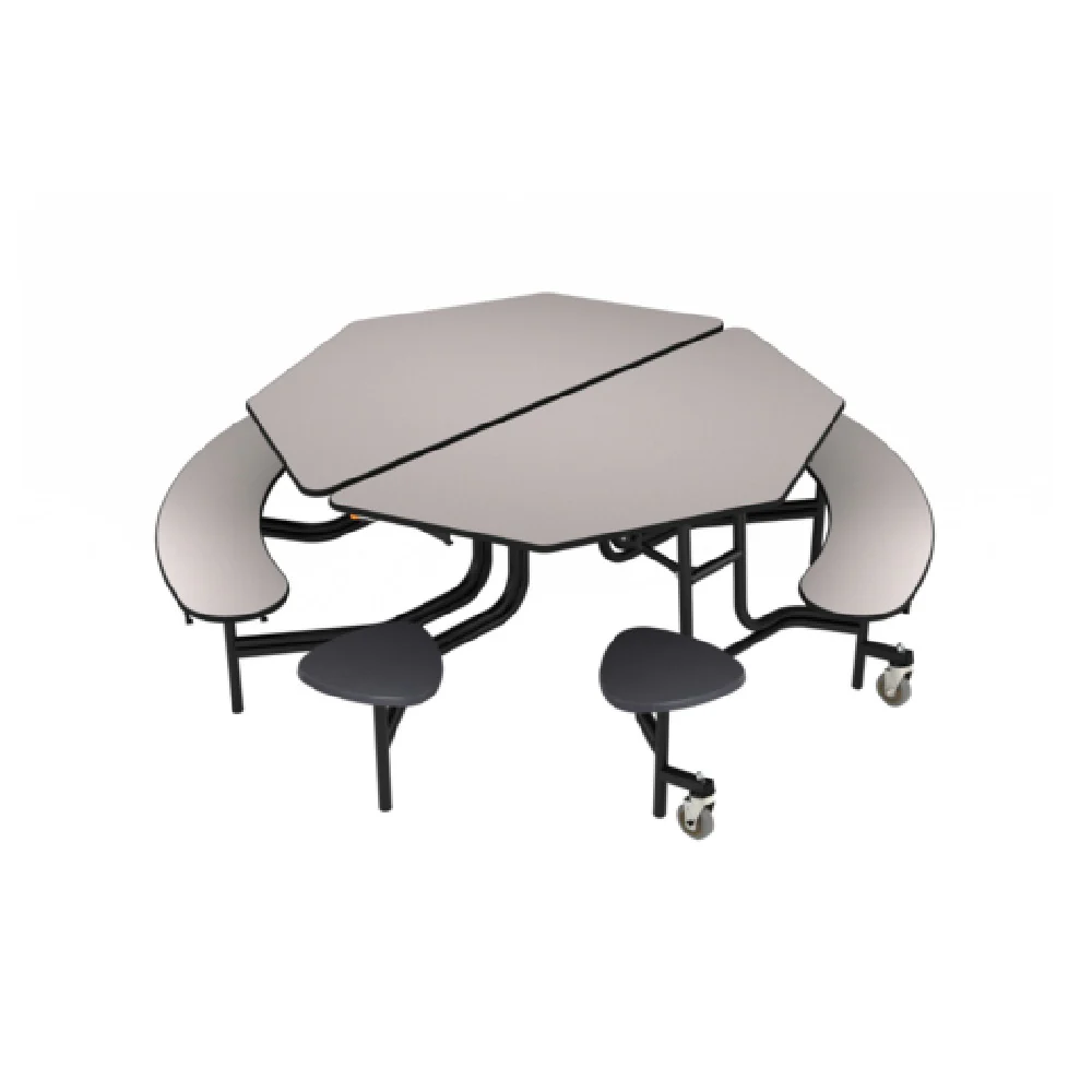 National Public Seating MTO60SB 60 Inch Octagon Mobile Cafeteria Table with Stools and Benches National Public Seating MTO60SB 60 Inch Octagon Mobile Cafeteria Table with Stools and Benches