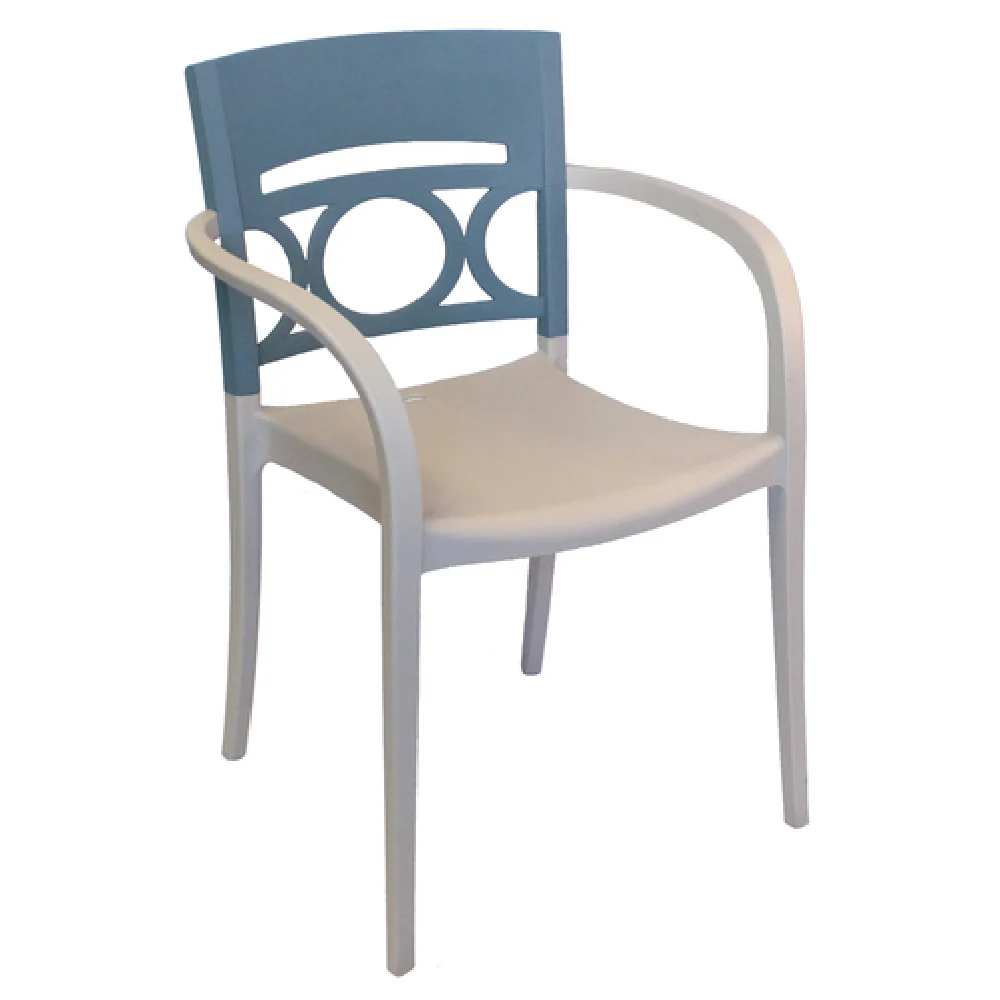 Grosfillex US655680 23 Inch Moon Stacking Arm Chair Outdoor Resin Back Design