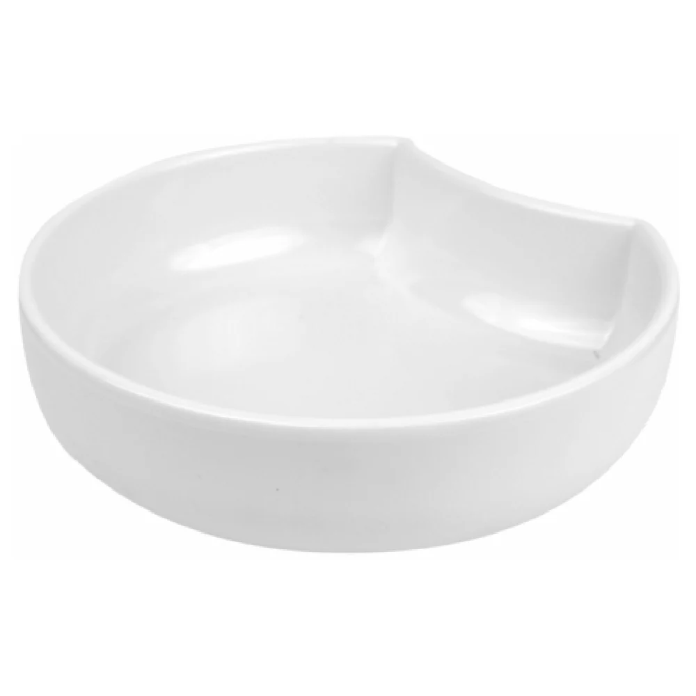 BauscherHepp T5622 1-1/2 Qt Bowl White Melamine Crescent with Anti-slip Feet