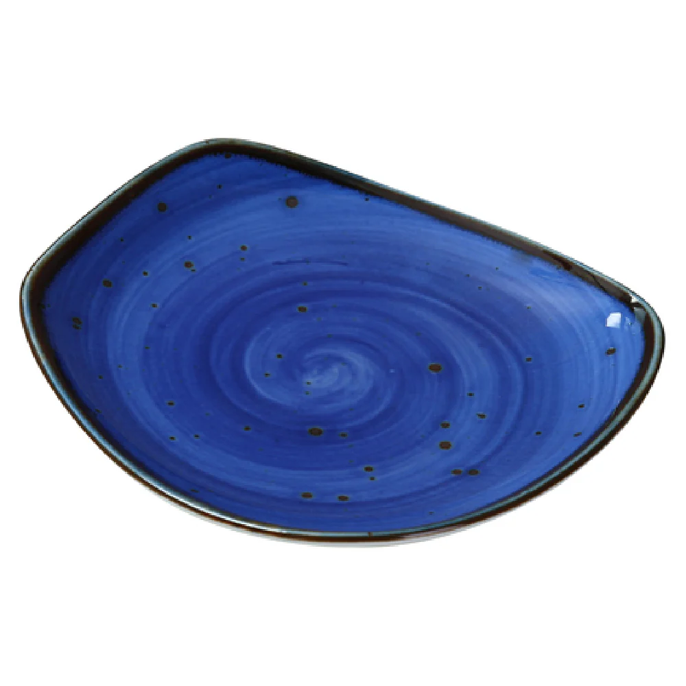 Yanco LY-107BU 7-1/4 Inch Free Form Plate Glazed Porcelain - Commercial China
