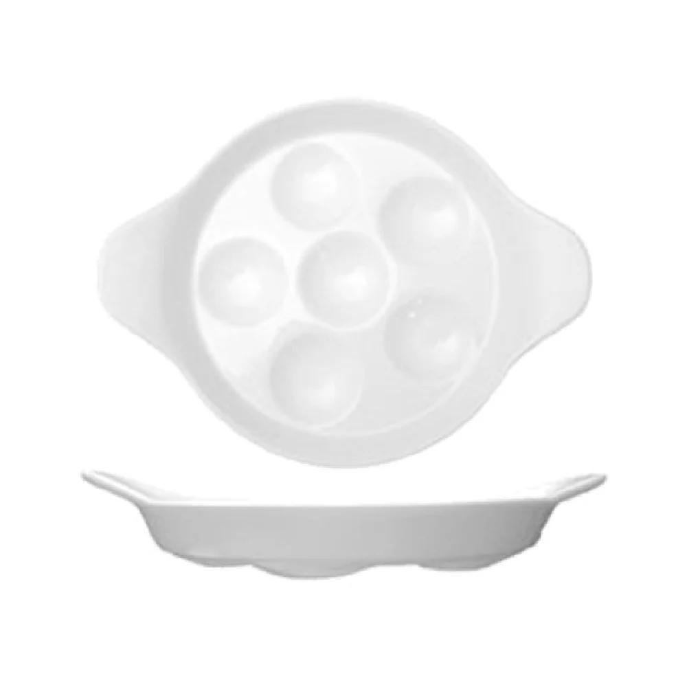 International Tableware ESC-85 8-1/4 Inch Escargot Dish 6 Hole with Handles Porcelain Bright White International Tableware ESC-85 8-1/4 Inch Escargot Dish 6 Hole with Handles Porcelain Bright White