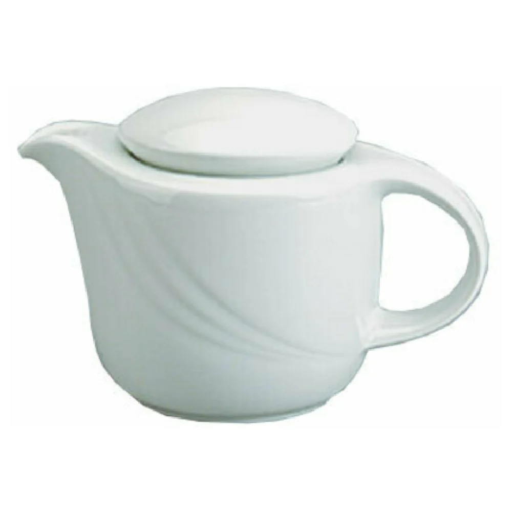 Libbey 9184335 12 Oz Porcelain Teapot Donna Pattern - Commercial Grade