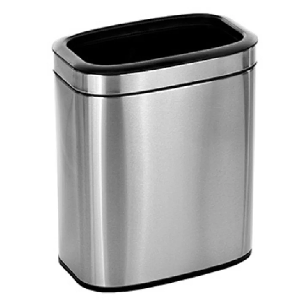 Alpine Industries ALP470-20L 14 Inch Trash Can Slim Profile with Plastic Liner Stainless Steel Alpine Industries ALP470-20L 14 Inch Trash Can Slim Profile with Plastic Liner Stainless Steel