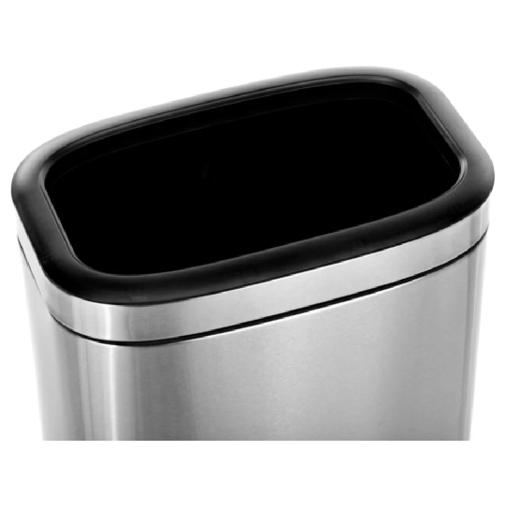 Alpine Industries ALP470-20L 14 Inch Trash Can Slim Profile with Plastic Liner Stainless Steel Alpine Industries ALP470-20L 14 Inch Trash Can Slim Profile with Plastic Liner Stainless Steel