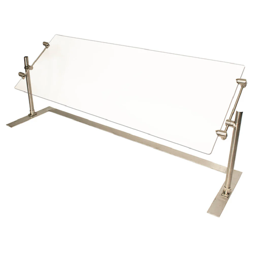 BK Resources SG-P-60 60 Inch Portable Adjustable Sneeze Guard Tempered Glass and Stainless Steel