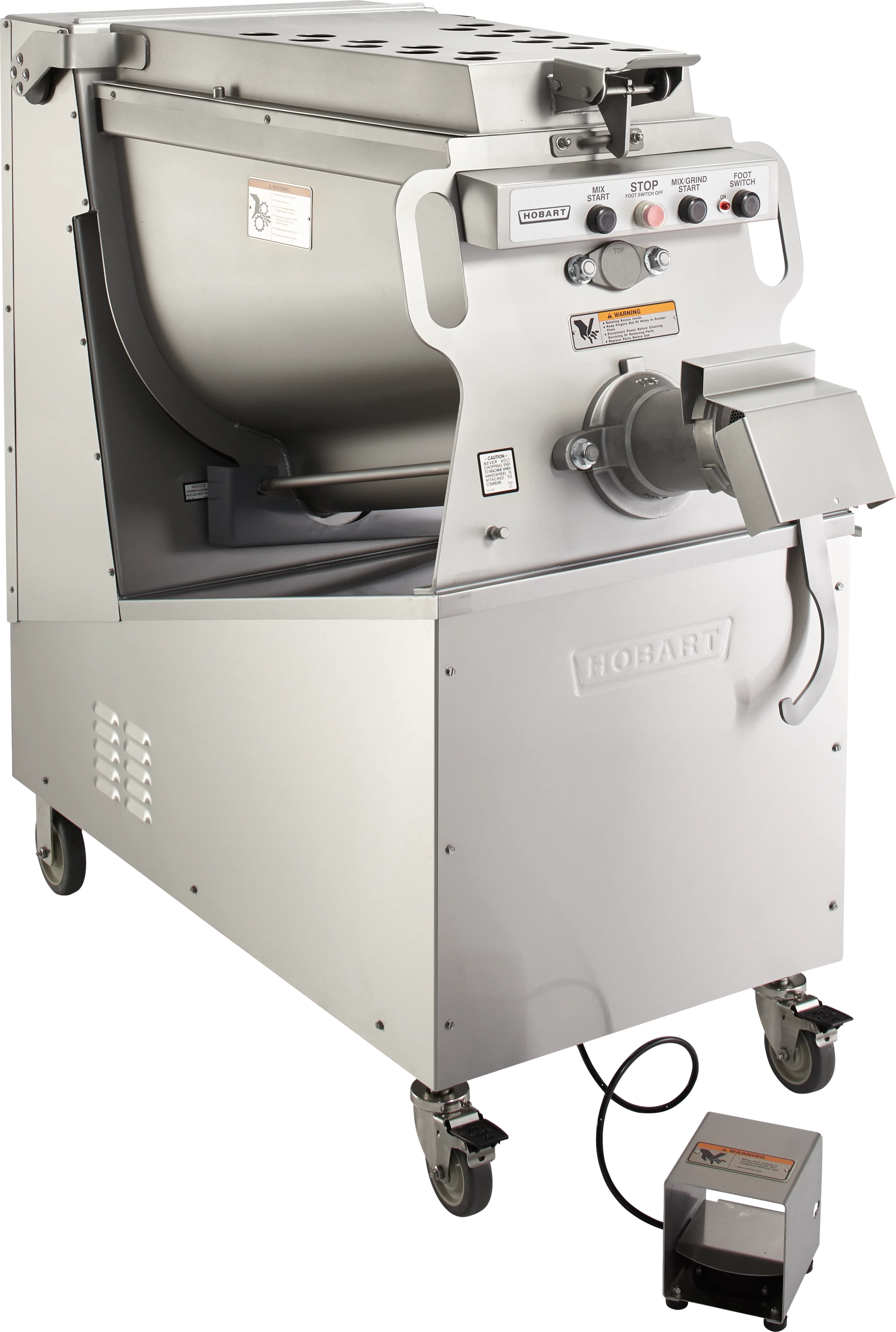 Hobart MG2032+BUILDUP 26 Inch Prime Mixer Grinder 200 Lb Stainless Steel and Double Wall Hopper Construction Floor Model Hobart MG2032+BUILDUP 26 Inch Prime Mixer Grinder 200 Lb Stainless Steel and Double Wall Hopper Construction Floor Model