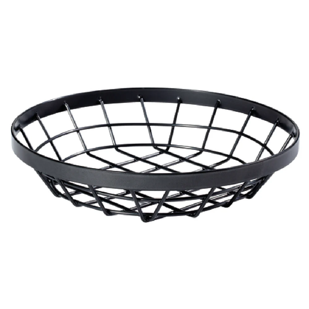 GET Enterprises WB-1050-MG 10-1/2 Inch Round Wire Food Serving Basket Metal Gray