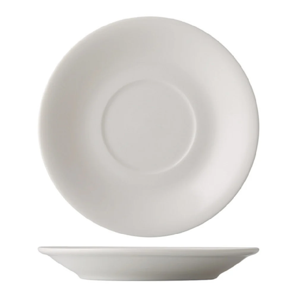 CAC China GW-57 6-7/8 Inch Saucer Round Dishwasher Safe Porcelain Bone White