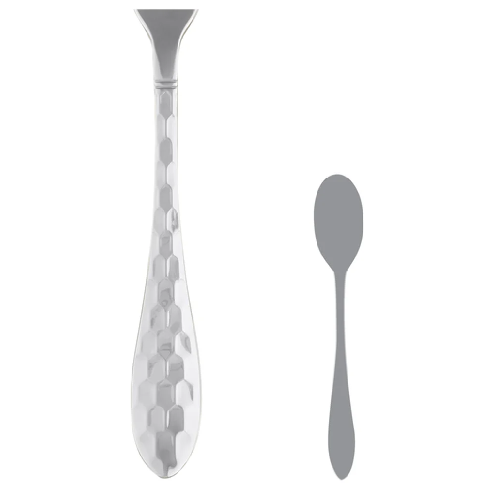 Steelite 5714SX001 6-3/8 Inch Heavy Weight Coffee Teaspoon 18/0 Stainless Steel Honeycomb Hammered Finish