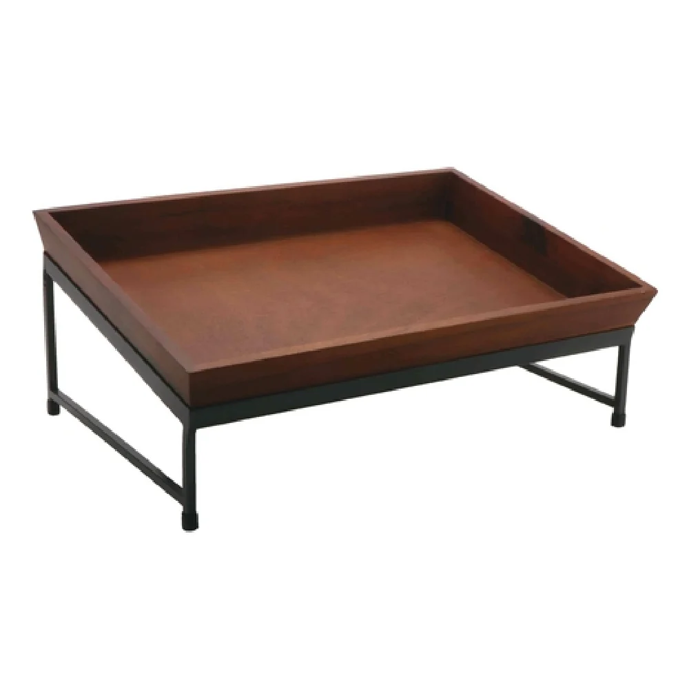 GET Enterprises IR-737-MG-WB1812W 17-3/4 Inch 1-Tier Angled Display Stand Set with Metal and Wood GET Enterprises IR-737-MG-WB1812W 17-3/4 Inch 1-Tier Angled Display Stand Set with Metal and Wood