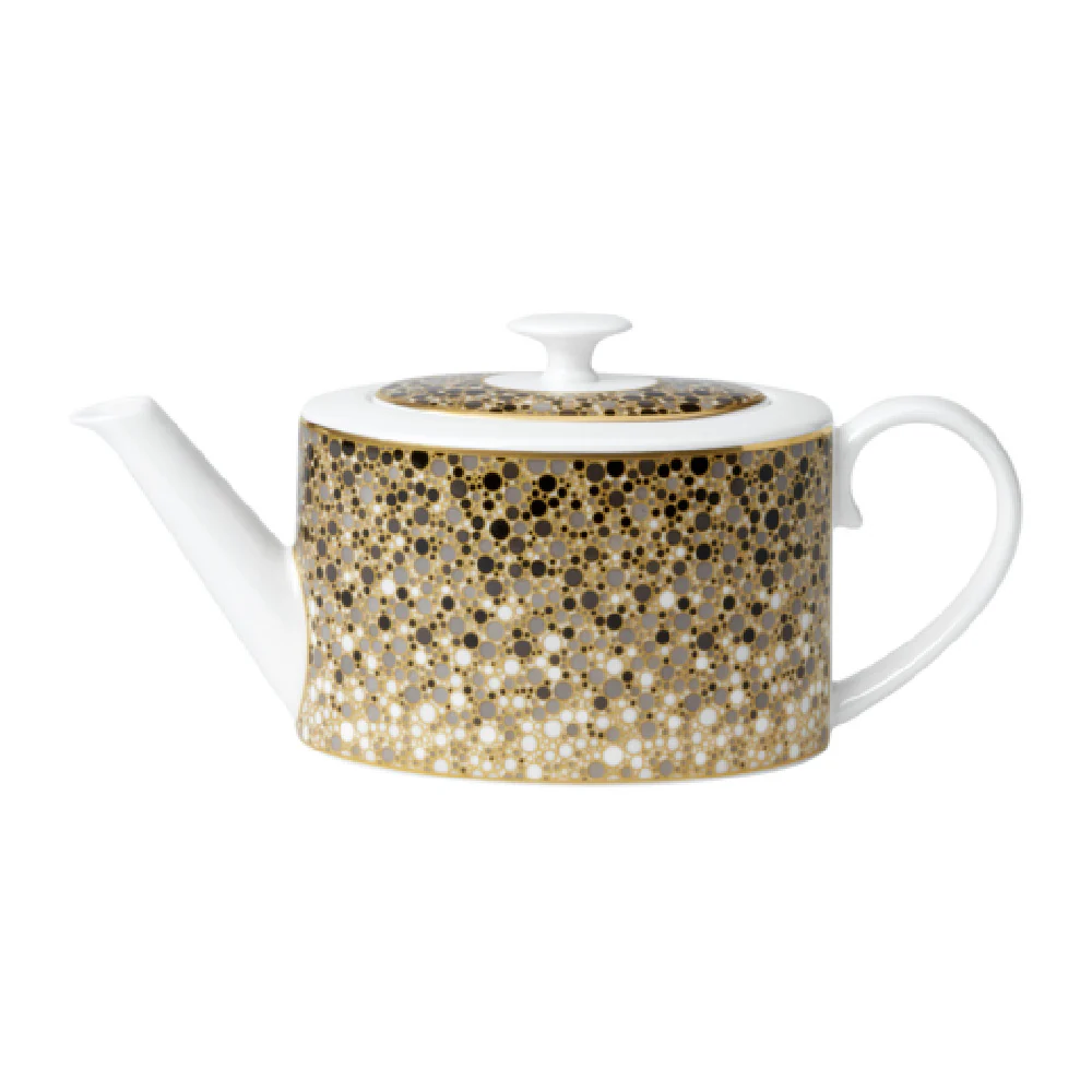 Steelite 82120AND0337 19.375 Oz Oval Teapot with Lid Bone China Fizz Black Grey