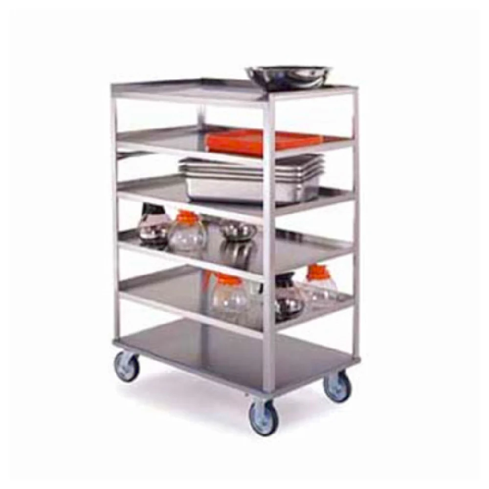 Lakeside 448 35 Inch Open Tray Truck Stainless Steel with 6 Shelves