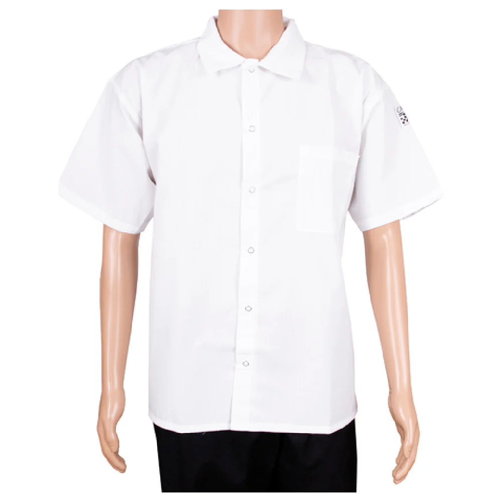 John Ritzenthaler Company CS006WH-XS X-small Cook Shirt Short Sleeve Poly/cotton White with Chest Pocket