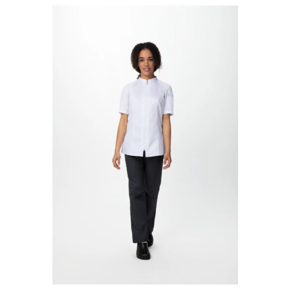 Chef Works CBZ04W-WHT-3XL 37 Inch Women's Arcadia Chef Coat Raglan Short Sleeve Chef Works CBZ04W-WHT-3XL 37 Inch Women's Arcadia Chef Coat Raglan Short Sleeve