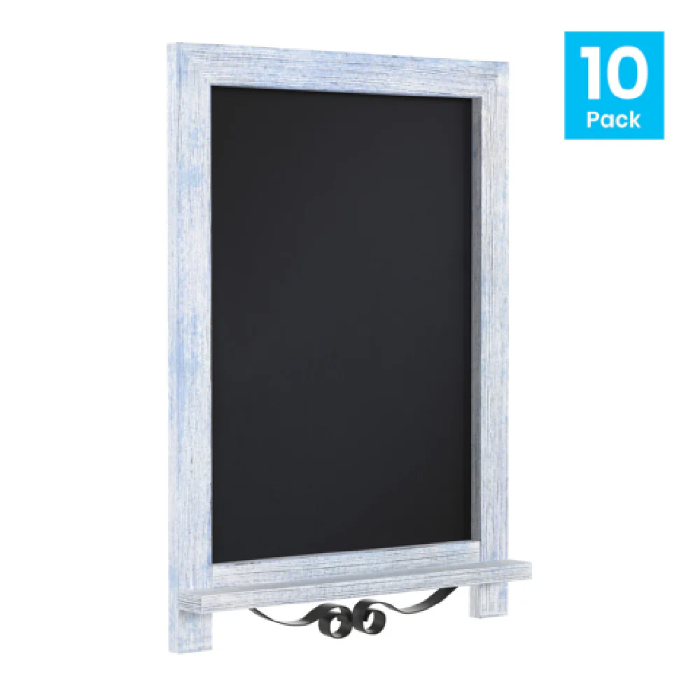 Flash Furniture 10-HFKHD-GDIS-CRE8-422315-GG 12 Inch Write-On Board with Magnetic Surface Rustic Blue Finish 10 Packs