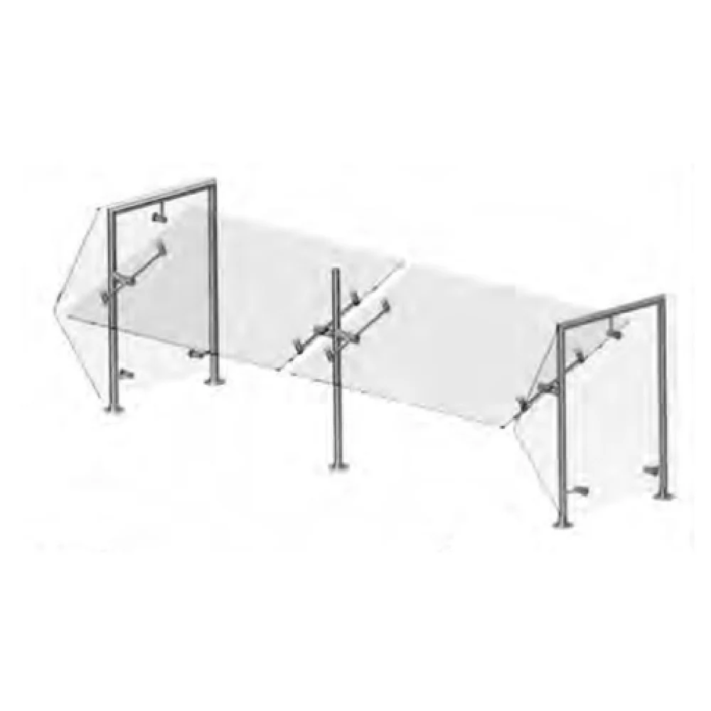 Premier Metal & Glass FM1V-A Sneeze Guard Single Sided With Tempered Glass and Adjustable End Panels Premier Metal & Glass FM1V-A Sneeze Guard Single Sided With Tempered Glass and Adjustable End Panels