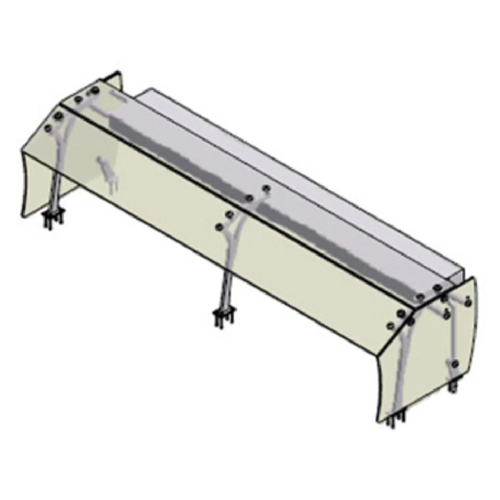 Atlas Metal VGG7-EP4-HTLT-6 90-1/4 Inch Sneeze Guard with Glass Panels and Shelving Atlas Metal VGG7-EP4-HTLT-6 90-1/4 Inch Sneeze Guard with Glass Panels and Shelving