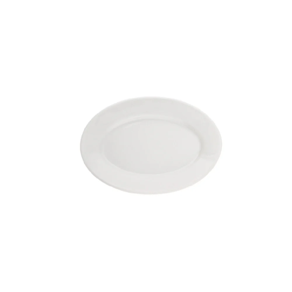 Vertex China ARG-14/6 12-1/2 Inch Oval Platter Rolled Edge Porcelain Bright White