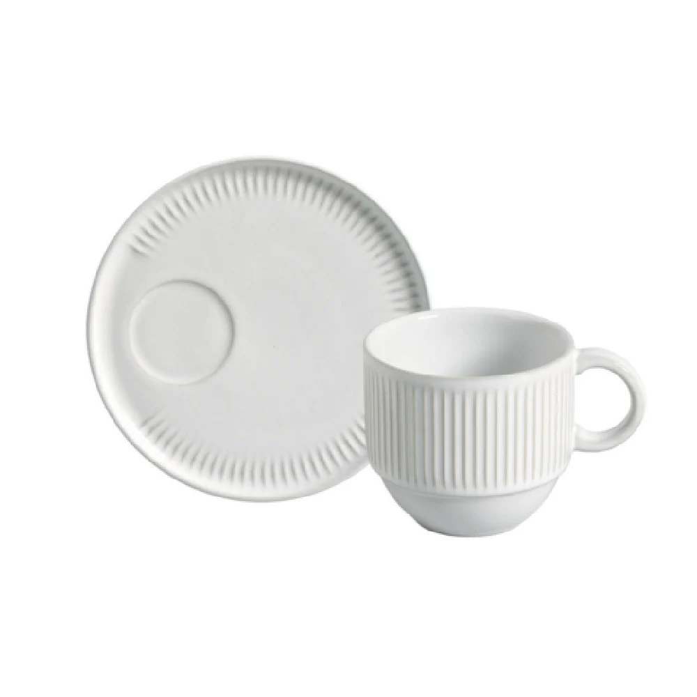 Porto Brasil 36161119801 Linhas Stackable Tea Cup 7.78 Oz Stoneware